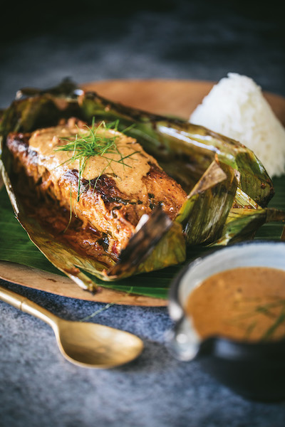 Grilled Spicy Banana Leaf Salmon